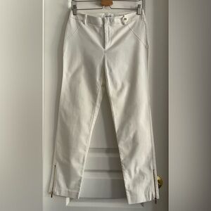 Calvin Klein Mid-rise belted pants, casual pants, white, size 4 women
